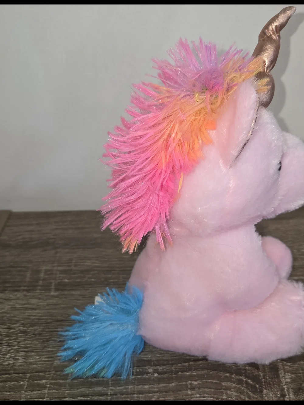 Inter-American Products Pink Rose Gold Metallic Unicorn with Bow Plush Yellow